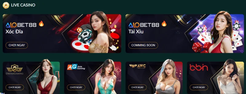 Live Casino alobet88 hấp dẫn và chuyên nghiệp