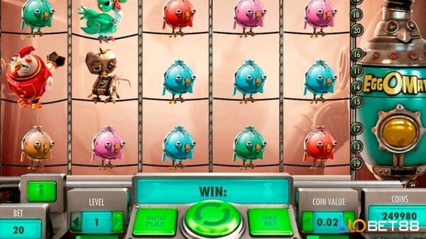 Egg-O-Matic Slot với mức cược từ 0,10€ đến 200€